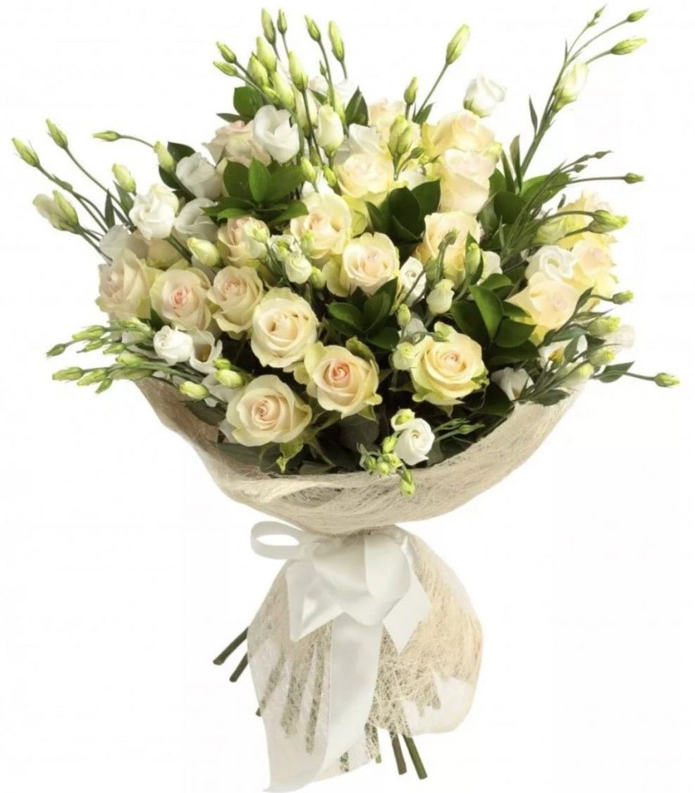 Cream and White Lisianthus Bouquet - Florist London