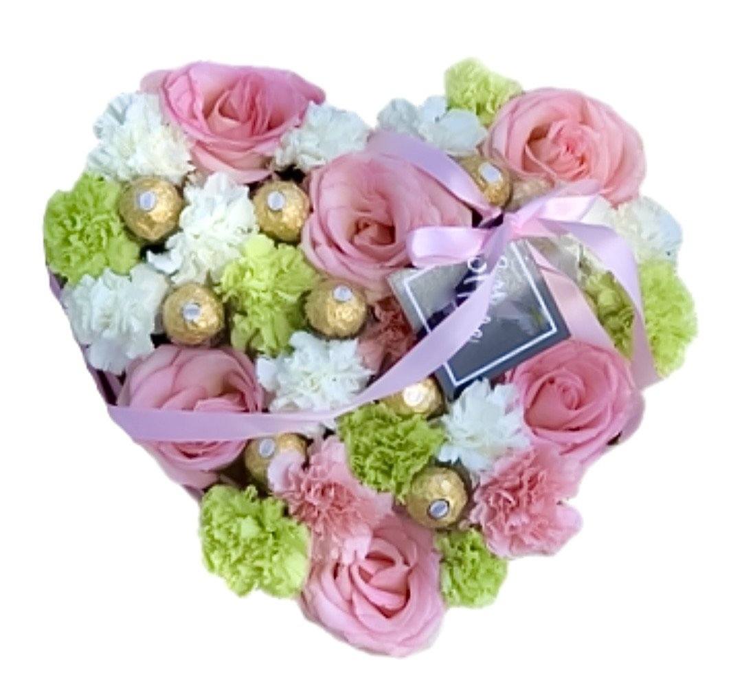 Cute Flower Box with Chocolates - Florist London