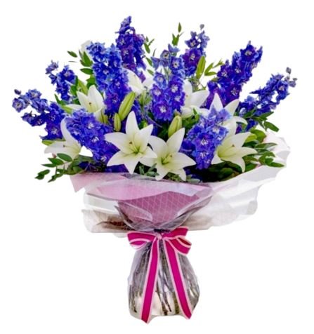 Delphinium and Lily Bouquet - Florist London