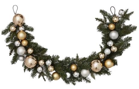 Elegant Fresh Garland with Baubles - Florist London