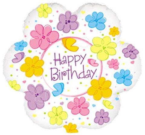 Flower Shape Balloon Happy Birthday