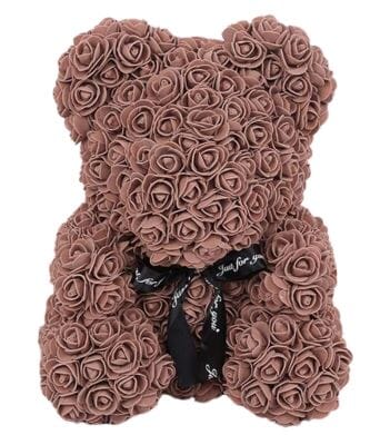 Foam Coffee Forever Rose Flower Teddy Bear - Florist London