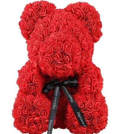 Foam Red Rose Flower Teddy Bear - Florist London