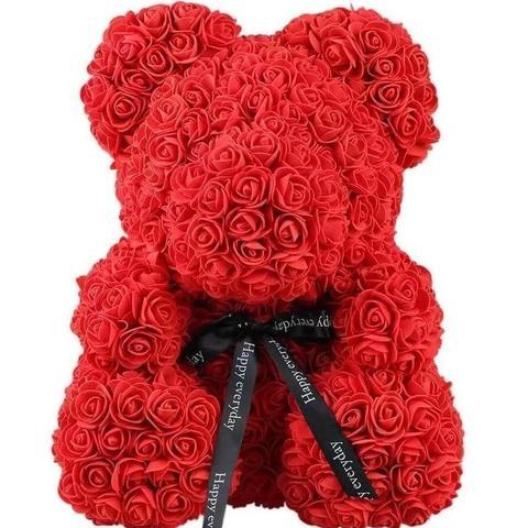Foam Red Rose Flower Teddy Bear - Florist London