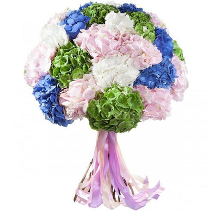 Four Colors of Hydrangea Bouquet - Florist London