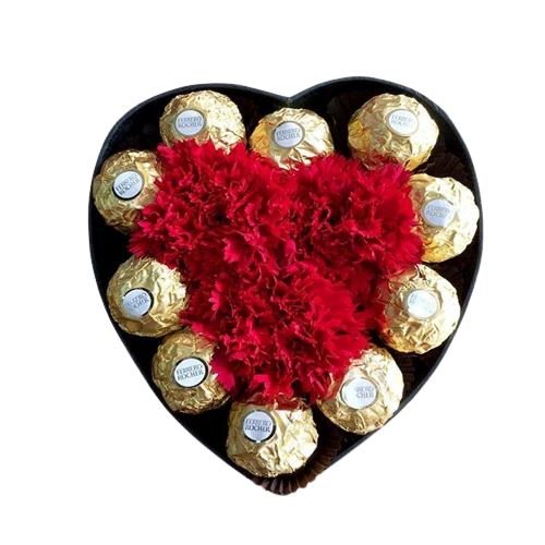 Fresh Carnation Flower with Chocolates - Florist London