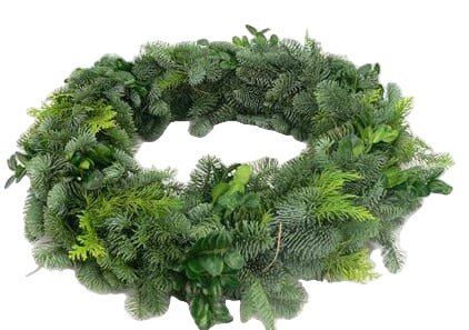 Fresh Mix Spruce and Conifer Wreath - Florist London