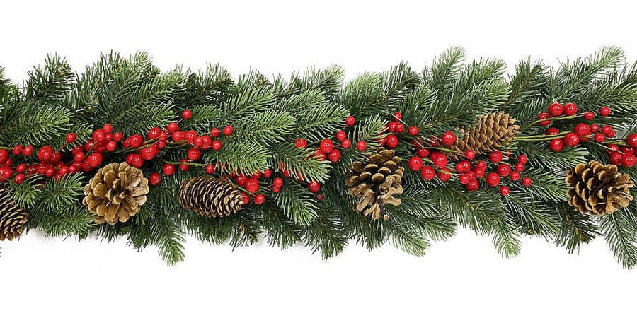 Garland with Cones and Ilex Verticillata - Florist London