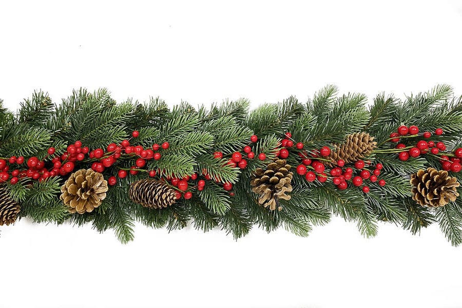 Garland with Cones and Ilex Verticillata