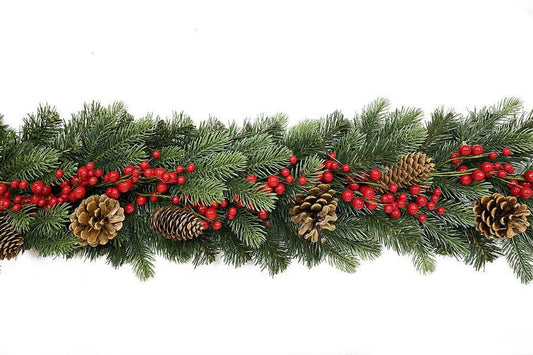 Garland with Cones and Ilex Verticillata