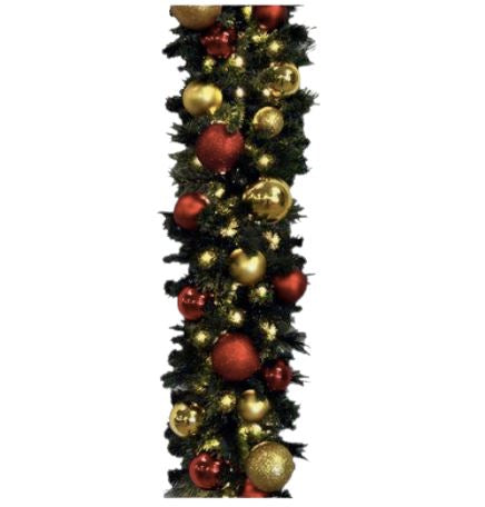 Garland with Red and Gold Baubles