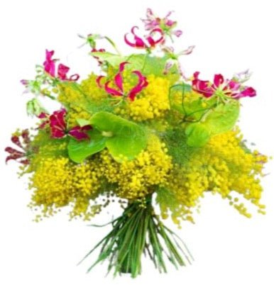 Gloriosa with Mimosa Bouquet - Florist London