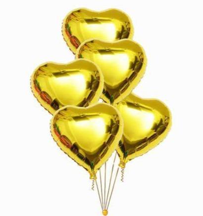 Gold Hearts Gift Balloons - Florist London