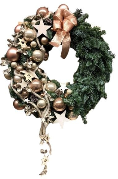 Gold Stars Festive Wreath - Florist London