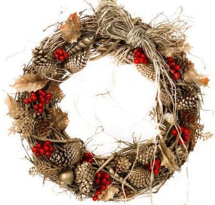 Gold Wreath with Red Berry - Florist London