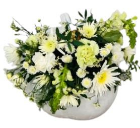 Green and White Pumpkin Arrangement - Florist London