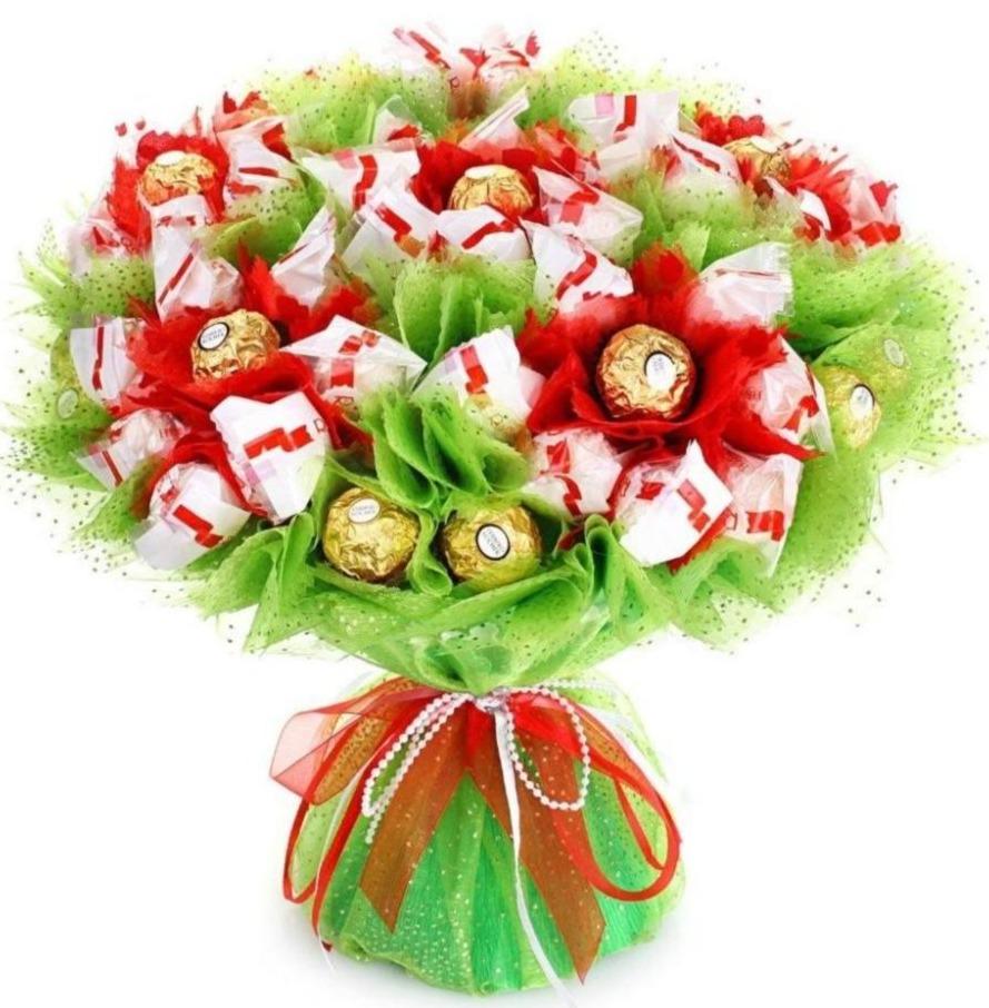 Green and Yellow Chocolate Bouquet - Florist London