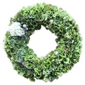 Green Hydrangea Door Wreath - Florist London