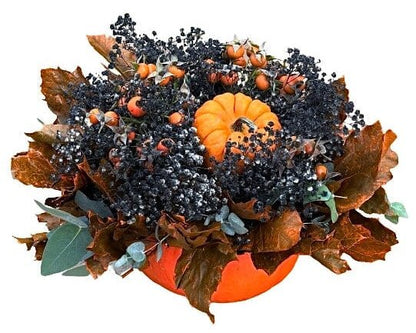 Gypsophila Flowers with Berry Pumpkin Arrangement - Florist London