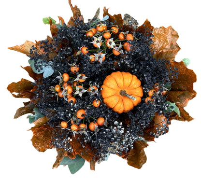 Gypsophila Flowers with Berry Pumpkin Arrangement - Florist London