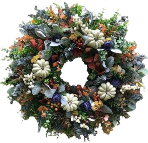 Halloween Wreath with White Pumpkins - Florist London