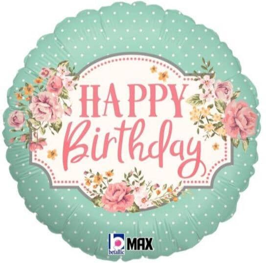 Happy Birthday Rustic Helium Balloon - Florist London