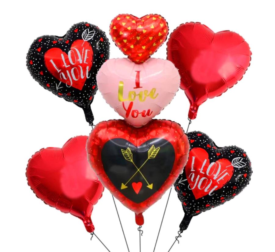 Hearts Helium Balloons Bouquet - Florist London