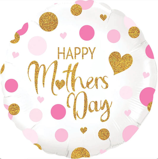 Helium Round Happy Mother's Day Balloon 18 inch