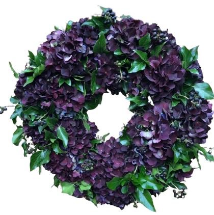 Hydrangea with English Ivy Wreath - Florist London