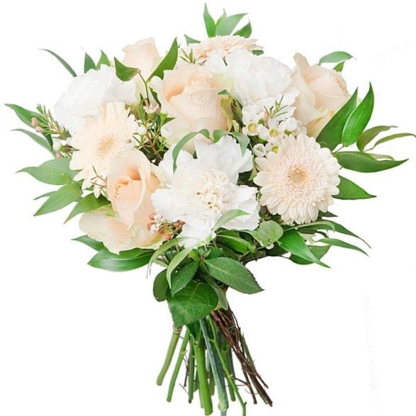 Ivory Roses with Gerbera Bouquet - Florist London