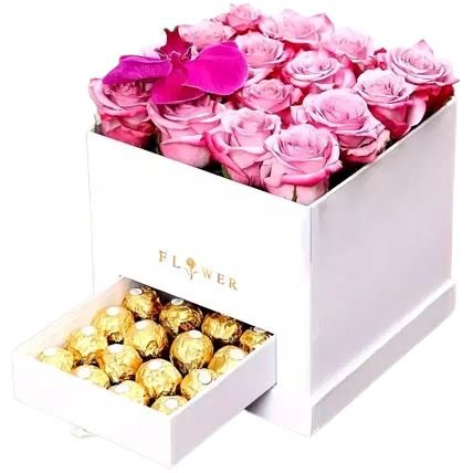 Lavender Roses and Chocolate Secret Box - Florist London