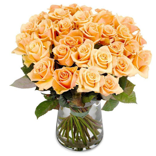 Light Orange Roses Bouquet in Vase