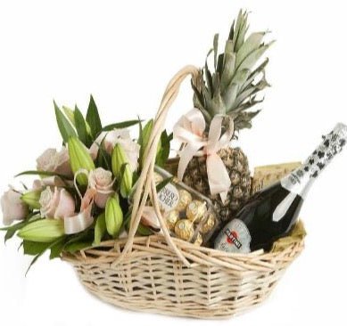 Luxury Gift Hamper with Flowers - Florist London