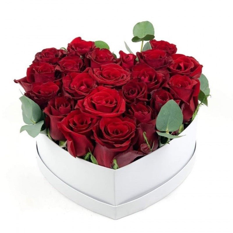 Luxury Red Roses with Eucalyptus Box - Florist London