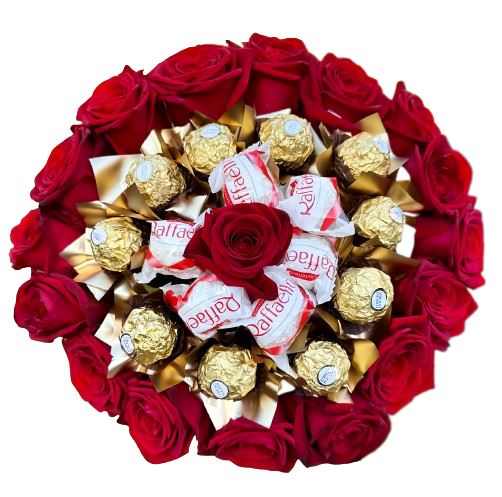 Luxury Roses and Chocolates Bouquet - Florist London