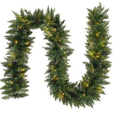 Natural Classic Garland with Lights
