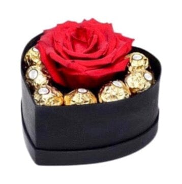 One Fresh Rose with Chocolates - Florist London