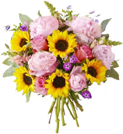 Peony and Sunflowers Bouquet - Florist London