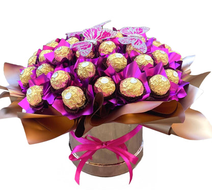 Pink and Gold Box of Chocolates - Florist London