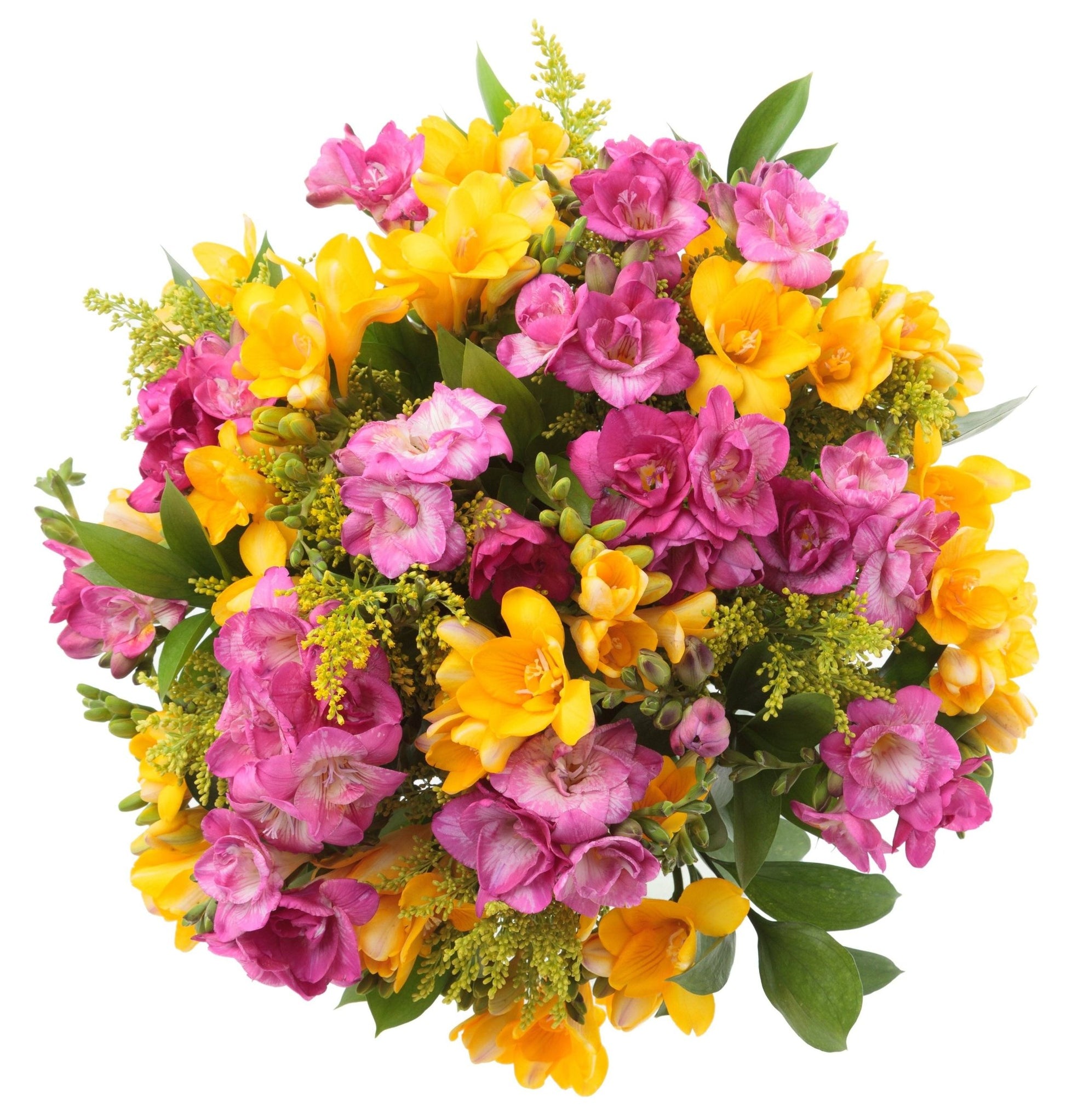 Pink and Yellow Freesia Bouquet - Florist London