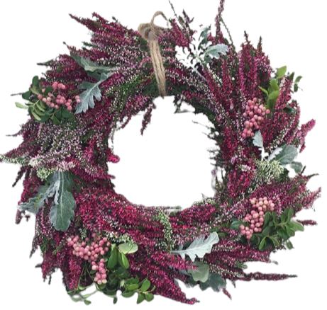 Pink Heather Autumn Wreath