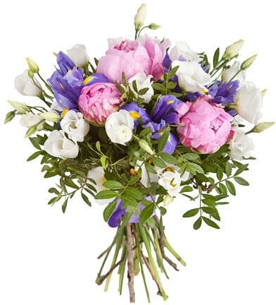 Pink Peonies and Iris Bouquet