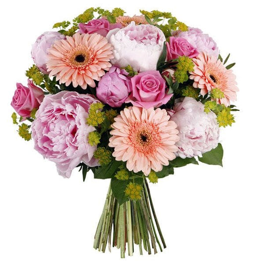 Pink Peonies and Peach Gerber Bouquet
