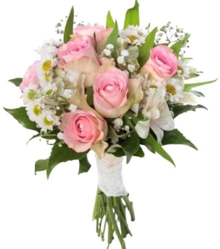 Pink Roses and Chrysanthemum Wedding Bouquet - Florist London