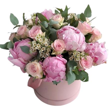 Pink Roses and Peony Box - Florist London