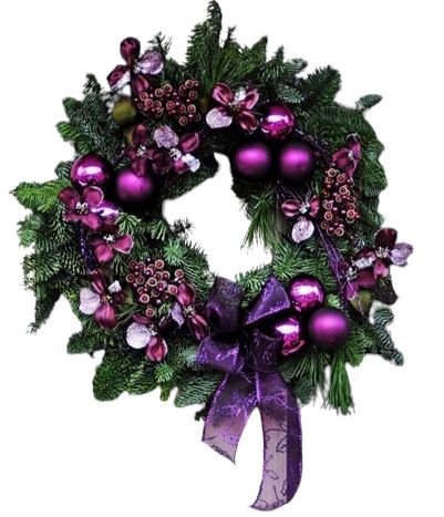 Purple Christmas Door Wreath - Florist London