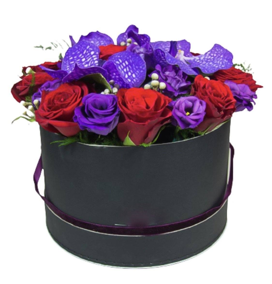 Purple in Red Box - Florist London