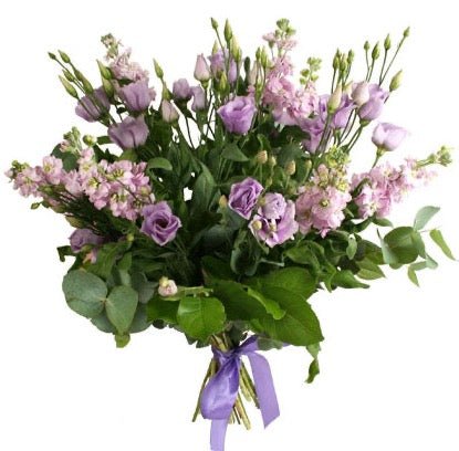 Purple Lisianthus and Stock Bouquet - Florist London