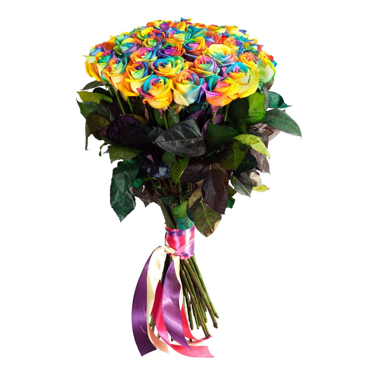Rainbow Roses Bouquet - Florist London