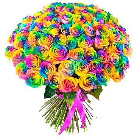 Rainbow Roses Bouquet - Florist London